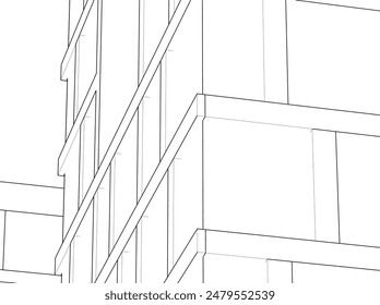 Construyendo estructura 3d. Fondo arquitectónico. 