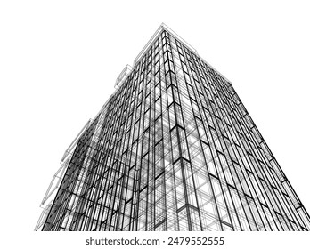 Building 3d structure. Architectural background. 