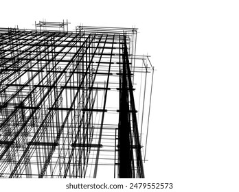 Building 3d structure. Architectural background. 