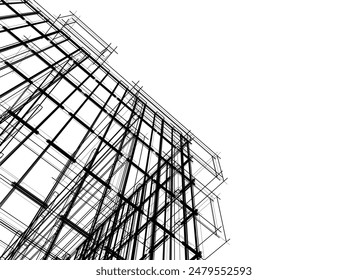 Building 3d structure. Architectural background. 
