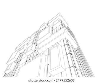 Building 3d structure. Architectural background. 