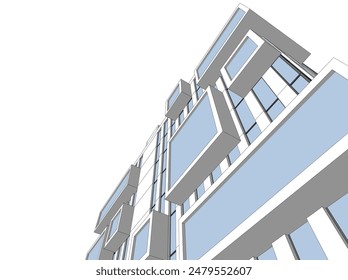 Building 3d structure. Architectural background. 