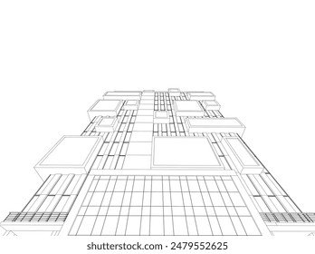 Building 3d structure. Architectural background. 
