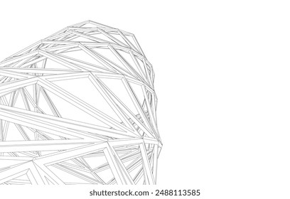 Building 3d structure. Architectural background. 