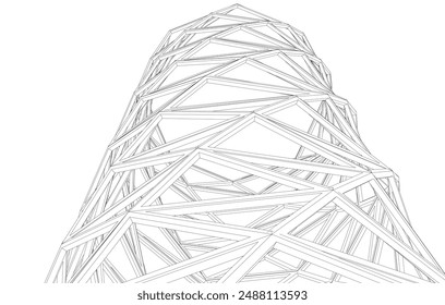 Building 3d structure. Architectural background. 