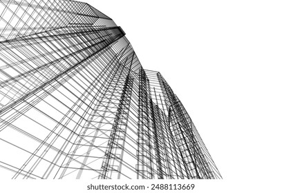 Building 3d structure. Architectural background. 