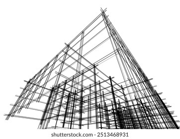 Building 3d structure. Architectural background.