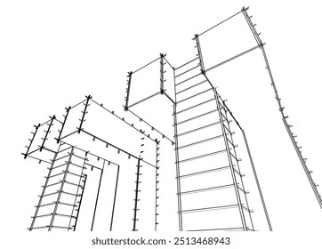 Building 3d structure. Architectural background.