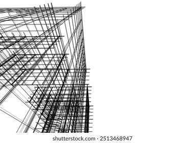 Building 3d structure. Architectural background.