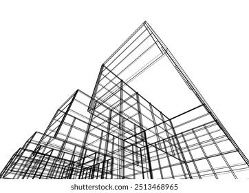 Building 3d structure. Architectural background.