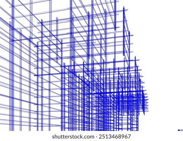 Construindo estrutura 3d. Formação arquitetônica.