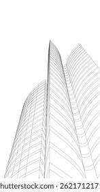 Gebäude 3D Struktur. Architektonischer Hintergrund.