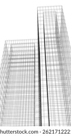 Building 3d structure. Architectural background.