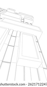 Construindo estrutura 3d. Formação arquitetônica.