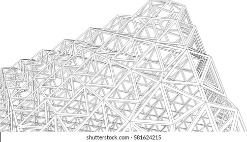 Building 3d structure. Architectural background. 