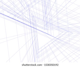 Building 3d structure. Architecture abstract