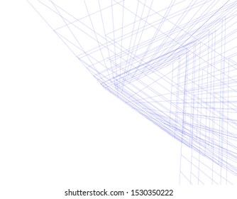 Building 3d structure. Architecture abstract