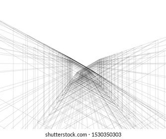 Building 3d structure. Architecture abstract