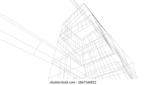 Building 3d structure architecture background