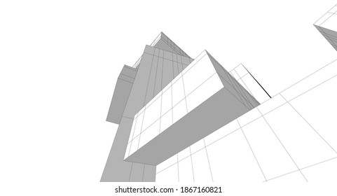 Building 3d structure architecture background