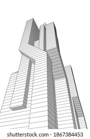 Building 3d structure architecture background