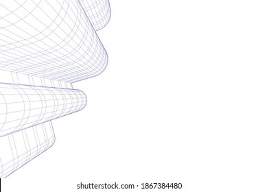 Building 3d structure architecture background