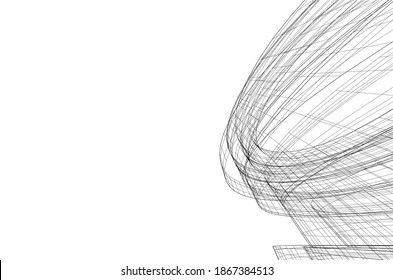 Building 3d structure architecture background