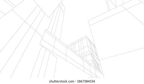 Building 3d structure architecture background