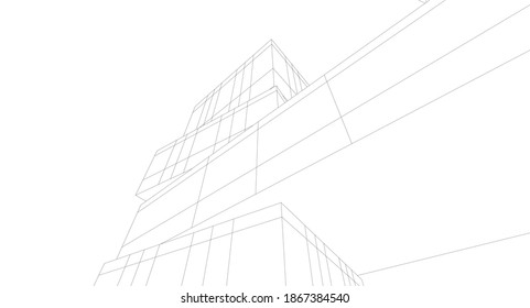 Building 3d structure architecture background