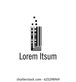 building. Abstract lines. Logo.Technologies