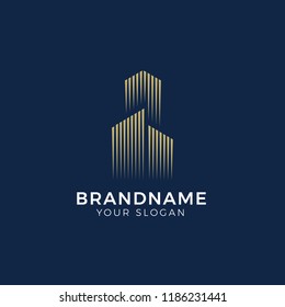 Building abstract logo design vector