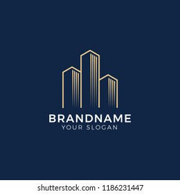 Building abstract logo design vector