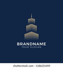 Building abstract logo design vector