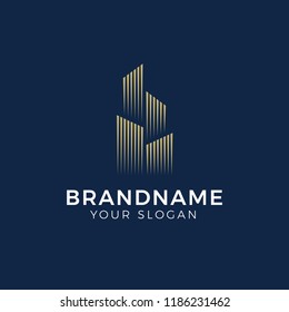 Building abstract logo design vector