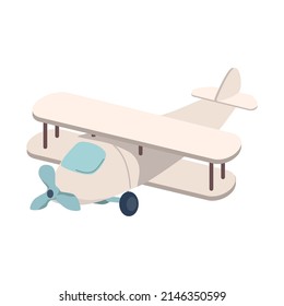 Building airplane model semi flat color vector object. Full sized item on white. Building instruction. Handicraft product. Simple cartoon style illustration for web graphic design and animation