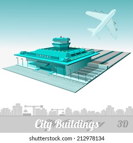 building of airport isolated