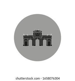 building of alcala door of madrid city on white background