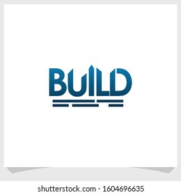 building and alphabet logo design template, construction logo design vector