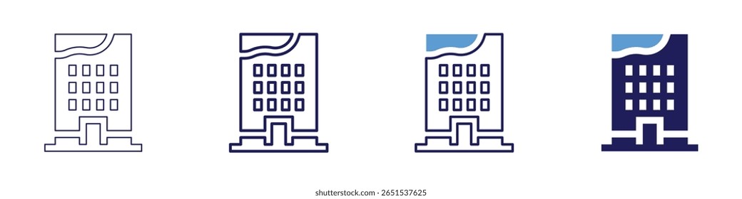 Criando ícone analítico em 4 estilos diferentes. Linha Fina, Linha, Linha Negrito, Duotônico. Estilo duotônico. Traçado editável.