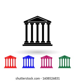 The building of the ancient theater multi color icon. Simple glyph, flat vector of theatre icons for ui and ux, website or mobile application