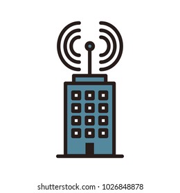 building with antenna