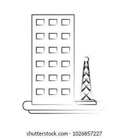 building with antenna