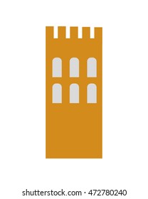 building antique old window arrow urban icon. Flat and isolated design. Vector illustration