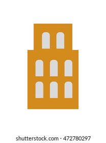 building antique old window arrow urban icon. Flat and isolated design. Vector illustration