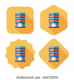 Building apartment flat icon with long shadow,eps10