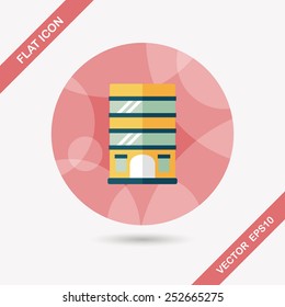 Building apartment flat icon with long shadow,eps10