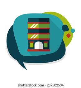 Building apartment flat icon with long shadow,eps10
