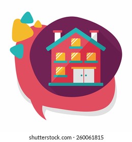 Building apartment flat icon with long shadow,eps10