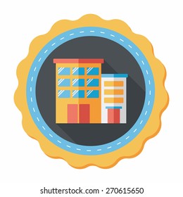 Building apartment flat icon with long shadow,eps10