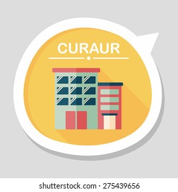 Building apartment flat icon with long shadow,eps10